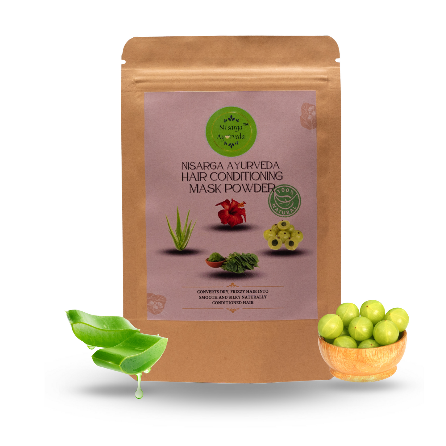 Ayurvedic Hair Conditioning Mask Powder Converts Dry & Frizzy Hair into Smooth & Silky Hair-100gm