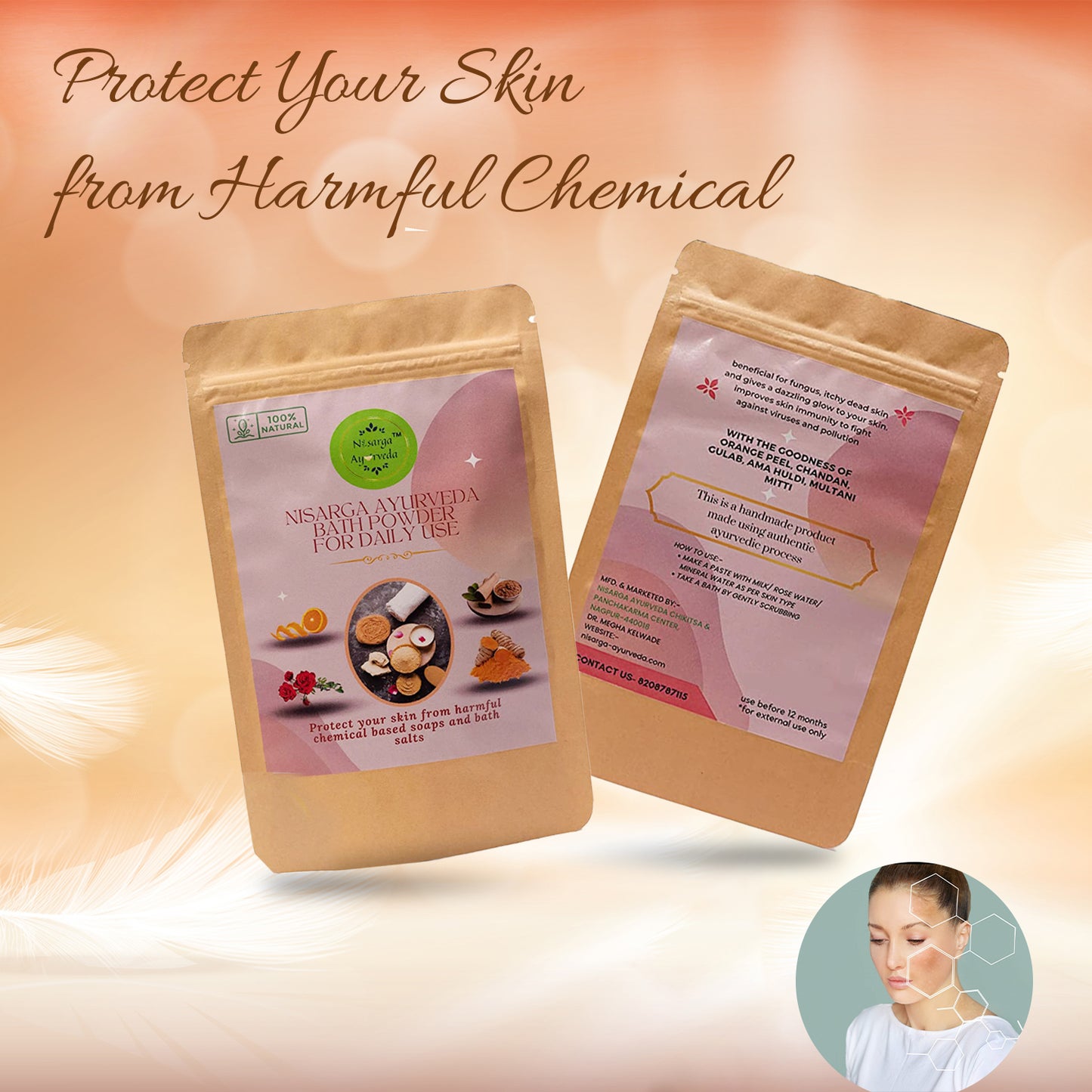 Ayurvedic Daily Bath Powder Scrub for Face, Body and Skin Glowing | Improves Skin Immunity | Fight Against Pollution-100gm
