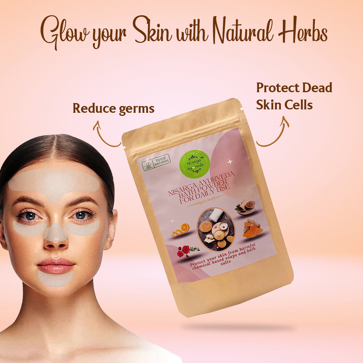 Ayurvedic Daily Bath Powder Scrub for Face, Body and Skin Glowing | Improves Skin Immunity | Fight Against Pollution-100gm