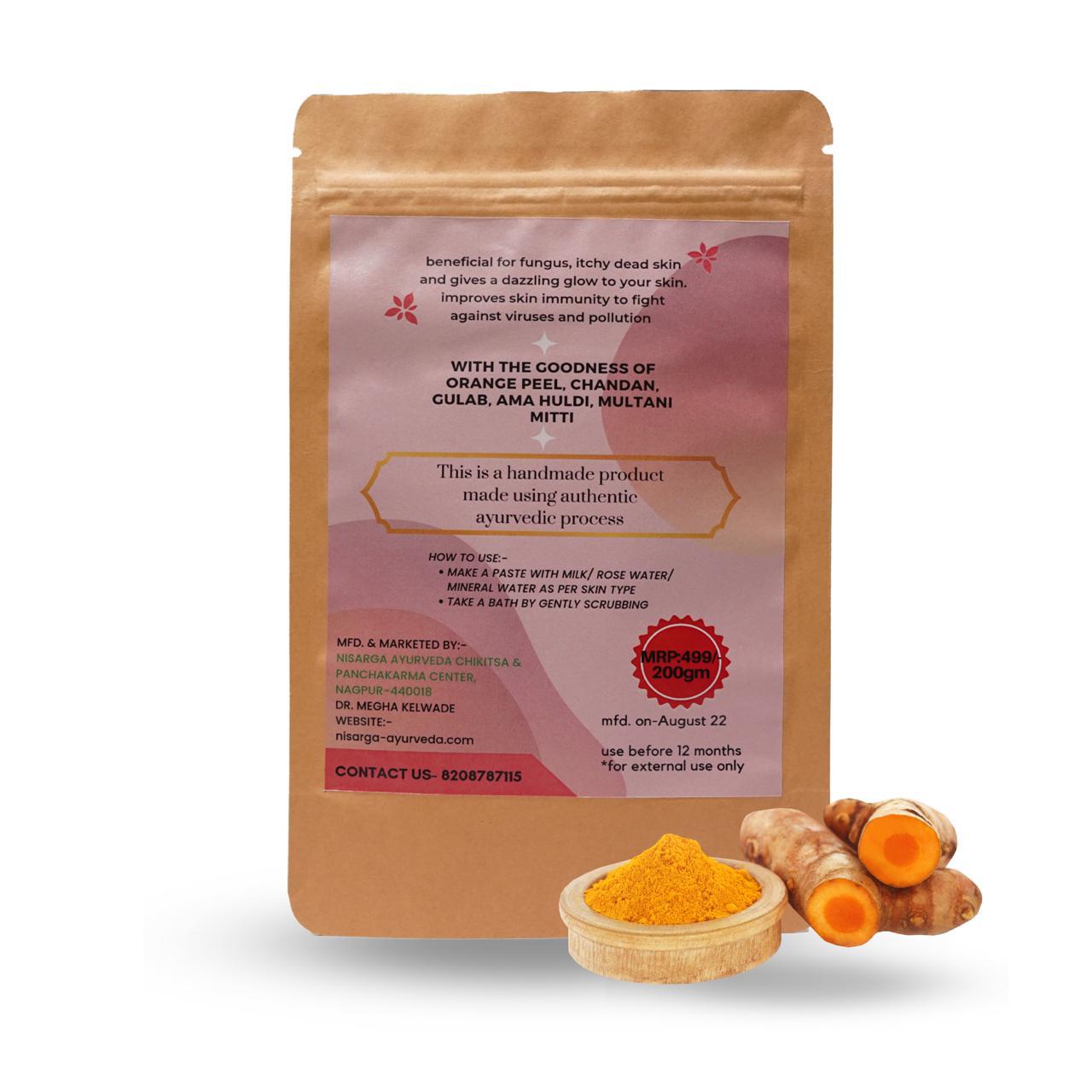 Ayurvedic Daily Bath Powder Scrub for Face, Body and Skin Glowing | Improves Skin Immunity | Fight Against Pollution-100gm