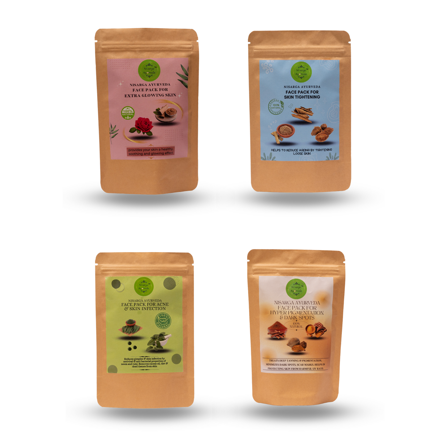 Ayurvedic Skin Glowing | Brightening | Shining | Revitalizing Rose Face Pack Scrub for Men Women and Children - 100 gm