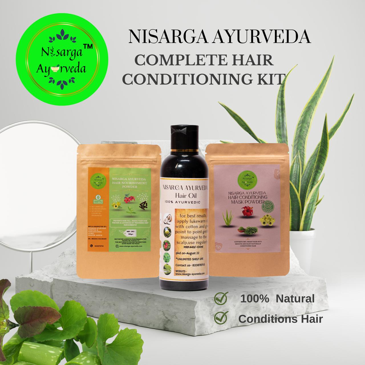 Ayurvedic Hair Conditioning Mask Powder Converts Dry & Frizzy Hair into Smooth & Silky Hair-100gm