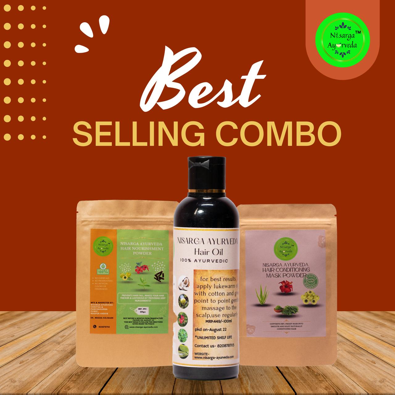 Ayurvedic Hair Conditioning Mask Powder Converts Dry & Frizzy Hair into Smooth & Silky Hair-100gm