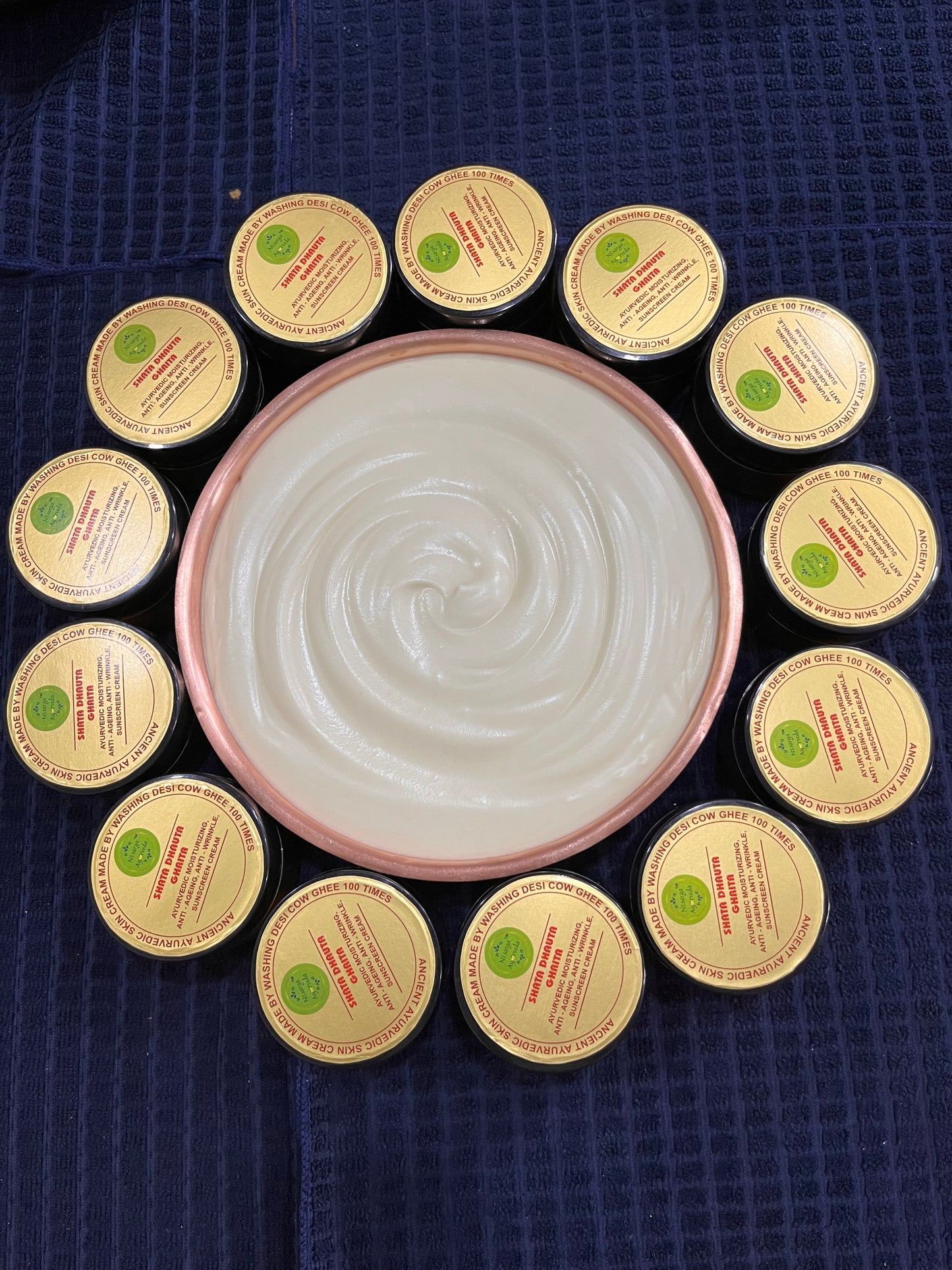 Shata Dhouta Ghrita 100 times washed Cow ghee daily Moisturiser Cream | Sunscreen UV Protection | Anti-ageing |Anti-Wrinkle Face & Skin Cream-40gm