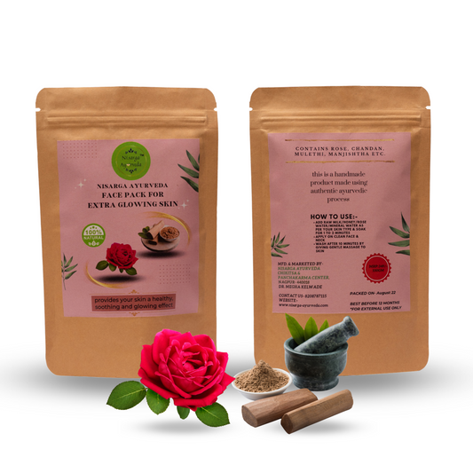 Ayurvedic Skin Glowing | Brightening | Shining | Revitalizing Rose Face Pack Scrub for Men Women and Children - 100 gm