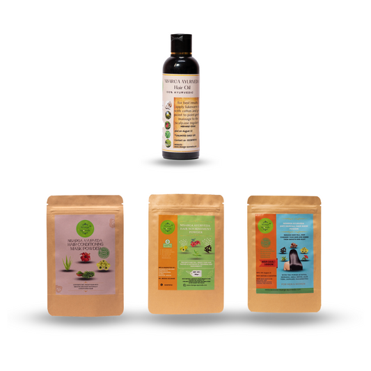 Ayurvedic Hair Care Kit for Nourishment and Strong, Healthy Hair Growth - Combo Pack of 4