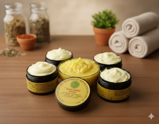 Shata Dhouta Ghrita 100 times washed Cow ghee daily Moisturiser Cream | Sunscreen UV Protection | Anti-ageing |Anti-Wrinkle Face & Skin Cream-40gm